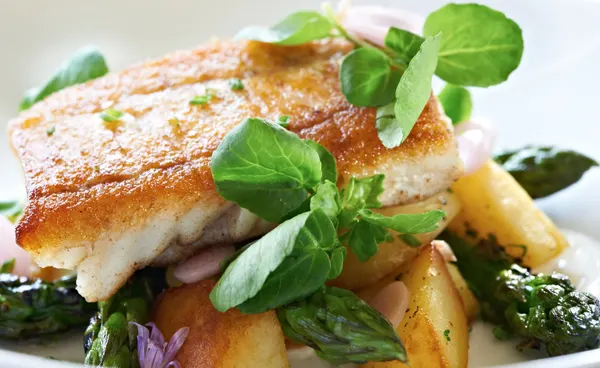 Frances, Halibut with Asparagus