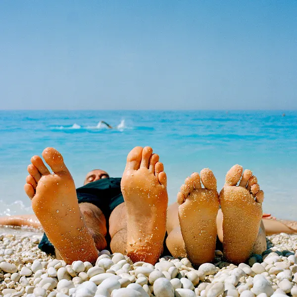 Beach, Feet, Pebbles, Greece